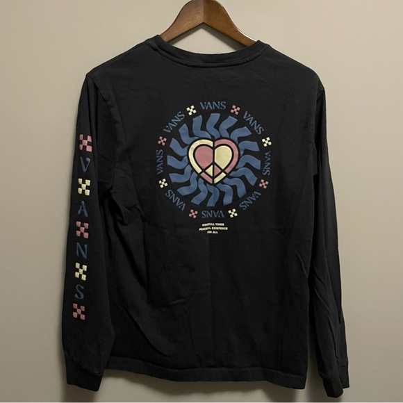 Vans La Paz Long Sleeve Back Print T-shirt In Black Women’s Size XL - Picture 10 of 13